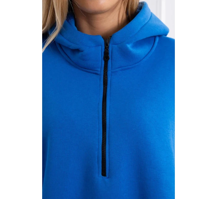Zateplená halenka s bočními rozparky chrpově modrá Zateplená halenka s bočními rozparky chrpově modrá