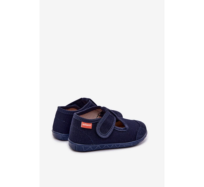 Dětské pantofle Milami na suchý zip tmavě modré Jasimrra Dětské pantofle Milami na suchý zip tmavě modré Jasimrra