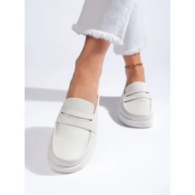 Výborné dámské nazouváky bílé platforma Výborné dámské nazouváky bílé platforma