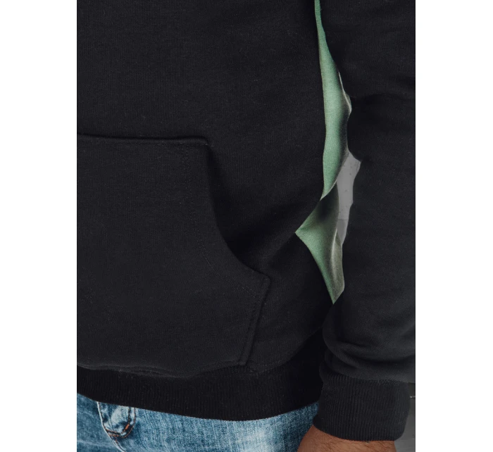 Pánská základní mikina s kapucí v mátové barvě FashionStreet BX5876