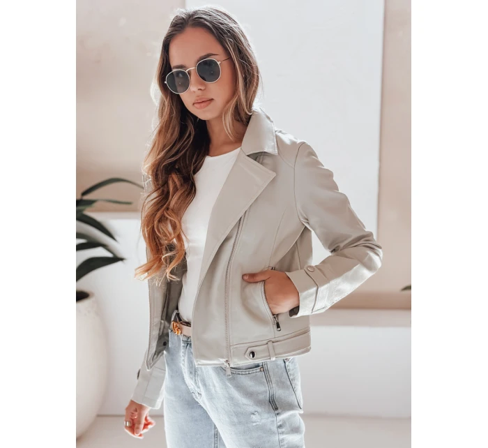 Dámská kožená bunda DARKGLORY šedá FashionStreet TY5216