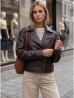 Kurtka damska ramoneska z brązowa model 22354093 - FashionStreet Kurtka damska ramoneska z brązowa model 22354093 - FashionStreet