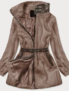 Hnědá kožešinová bunda se stojáčkem model 15817359 - Ann Gissy