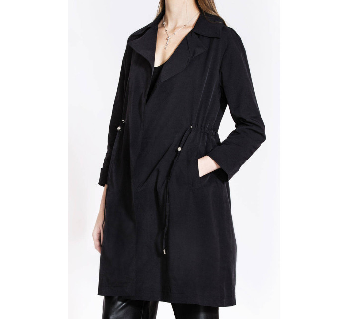 Tenký černý dámský kabát (AG5-011)