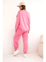 Dámský máslový komplet s volnou mikinou a kalhotami s nápisem LOVE růžová Dámský máslový komplet s volnou mikinou a kalhotami s nápisem LOVE růžová