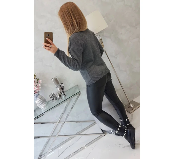 Svetr s rolákem S2020-16 tmavě šedý - Kesi