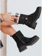 Dámské černé semišové kozačky model 21992354 - Dstreet Dámské černé semišové kozačky model 21992354 - Dstreet