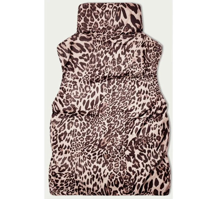 Perleťově růžovo-panteří oboustranná krátká vesta S'West (B8346-51) Perleťově růžovo-panteří oboustranná krátká vesta S'West (B8346-51)