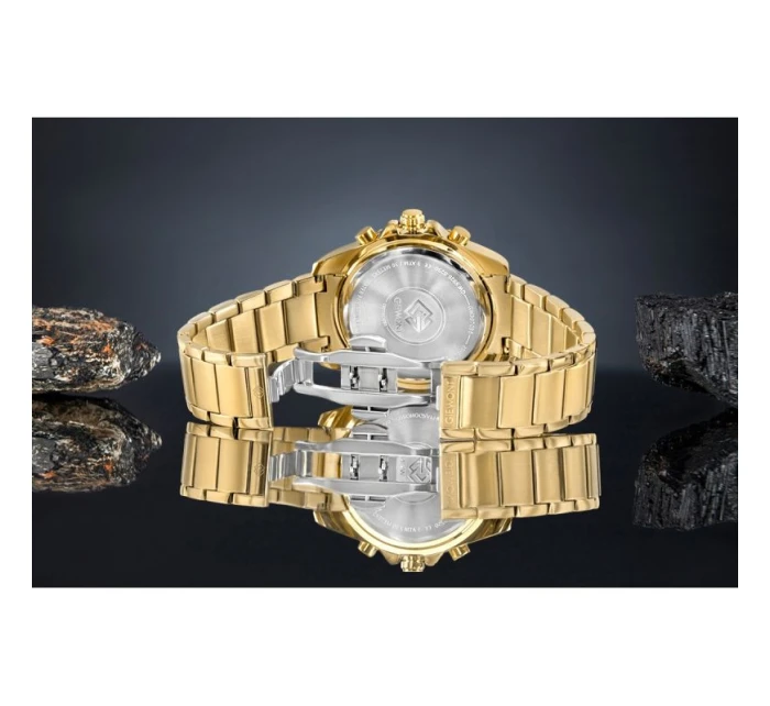 Pánské hodinky Giewont Chronograph Sapphire Gold Blue GW3970-B6