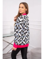 Svetr s geometrickým motivem bílý