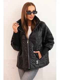 Dámská prošívaná bunda s krátkým střihem a stojáčkem černá