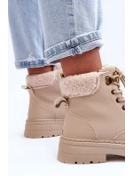 Dámské kožené trapery světle béžové model 21631395 - Boto Dámské kožené trapery světle béžové model 21631395 - Boto