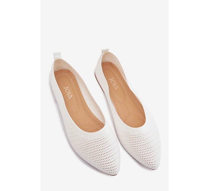 Síťované Materiálové Baleríny Dámské Bílé Sarina Síťované Materiálové Baleríny Dámské Bílé Sarina