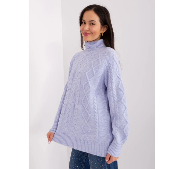 Sweter AT SW jasny fioletowy model 19034243 - FPrice Sweter AT SW jasny fioletowy model 19034243 - FPrice