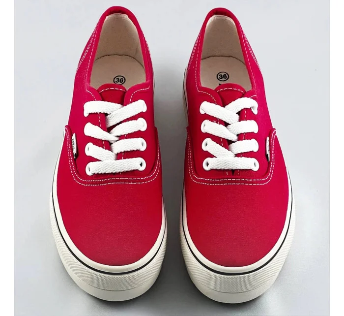 Červené šněrovací tenisky s vyšší podrážkou model 17134050 - ANDY-Z