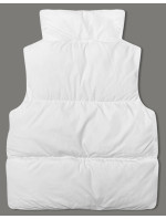 Bílá péřová dámská vesta se stojáčkem (5M3150-281)