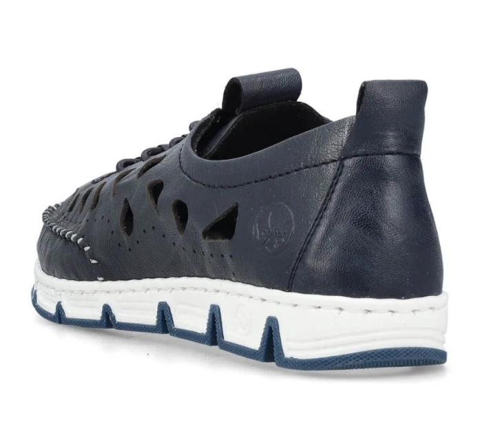 Rieker W RKR652 námořnicky modrá kožená polobotka s prolamovanou podrážkou Rieker W RKR652 námořnicky modrá kožená polobotka s prolamovanou podrážkou