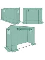 SKLENĚNÁ SKŘÍŇ PRO ZAHRADNÍ TOMATOPY 200x77x168-150CM PE ZELENÁ