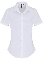 Premier PR 346 Popelínová elastická halenka s kr. rukávem 39.0346 white Premier PR 346 Popelínová elastická halenka s kr. rukávem 39.0346 white