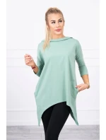 Tmavě mátová mikina s potiskem model 21755706 - K-Fashion