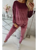 Láska velurová sada tmavě růžová Láska velurová sada tmavě růžová