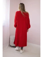 Svetr dlouhý kardigan červený Svetr dlouhý kardigan červený