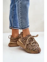 Dámské Zamszové Tenisky Na Platformě S Tlustým Šněrováním Panthera Artiker 55C0135 Hnědé