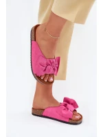 Dámské Sandály Na Korkové Podešvi S Mašlí Fuchsie model 21701455 - Boto Dámské Sandály Na Korkové Podešvi S Mašlí Fuchsie model 21701455 - Boto
