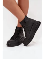 Zateplené Vysoké Tenisky Dámské Na Platformě S Zipem Černé model 21705267 - Boto Zateplené Vysoké Tenisky Dámské Na Platformě S Zipem Černé model 21705267 - Boto