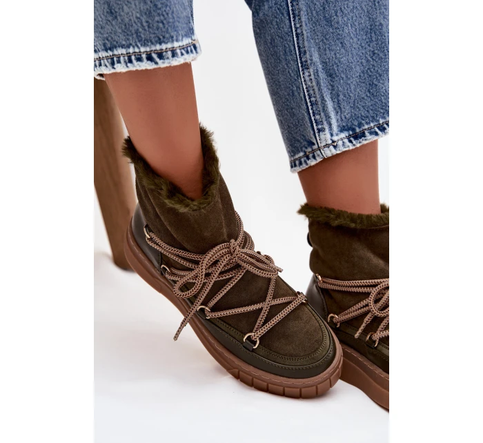 Dámské sněhule s tmavě zelené model 21757764 - Boto Dámské sněhule s tmavě zelené model 21757764 - Boto