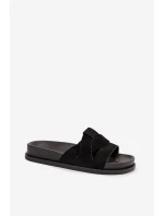 Dámské pantofle Eko semiš s pásky Černé model 21918922 - Boto