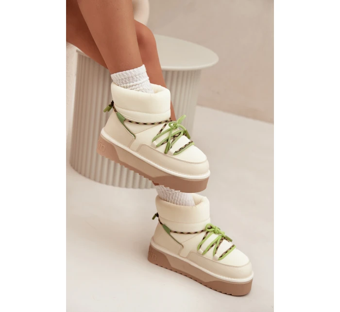 Dámské sněhule na platformě D.Franklin – jasně béžové