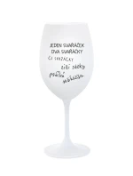 SVAŘÁČEK - bílá  sklenice na víno 350 ml