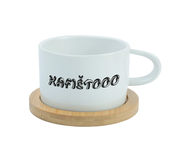 KAFIŠTOOO - bílý hrníček makronka 200 ml KAFIŠTOOO - bílý hrníček makronka 200 ml