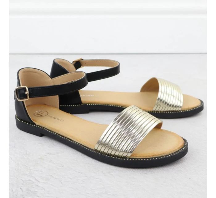 Dámské černo-zlaté sandály Filippo DS6917 Dámské černo-zlaté sandály Filippo DS6917