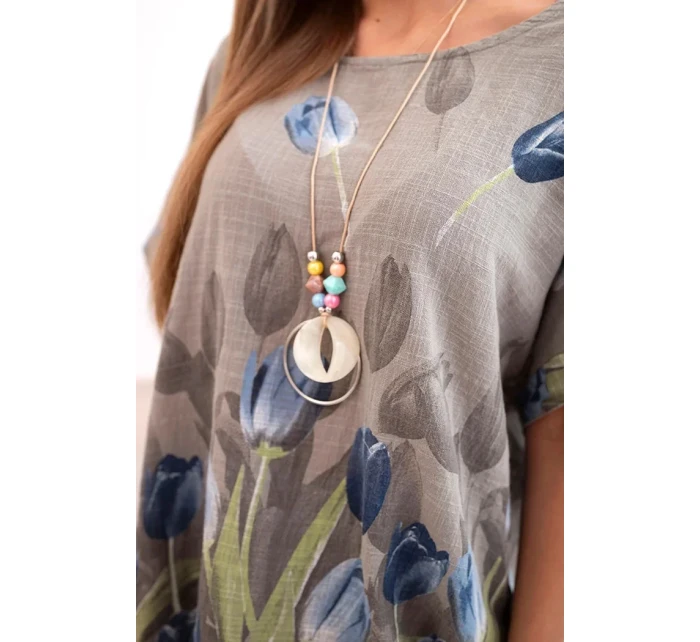 Dámská bavlněná košile s květinovým vzorem fango