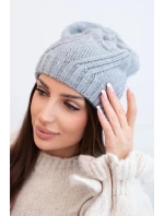 Dámská zimní vlněná čepice s ozdobnými krystalky K399 černá