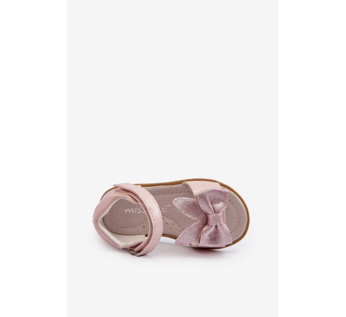 Dětské sandálky s zapínání na suchý zip, růžové model 21654179 - EVENTO