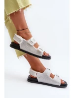 Dámské bílé zdobené džínové sandály model 21657662 - Boto