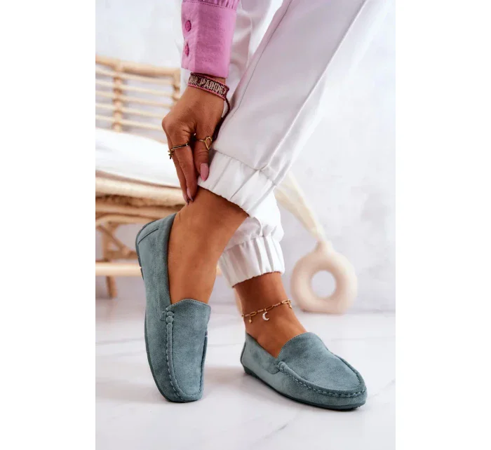 Dámské Semišové Mokasíny máta model 19957035 - Kesi