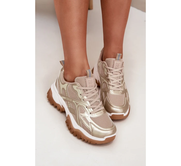 Dámské tenisky Big Star HI-POLY SYSTEM – béžovo/zlaté Dámské tenisky Big Star HI-POLY SYSTEM – béžovo/zlaté