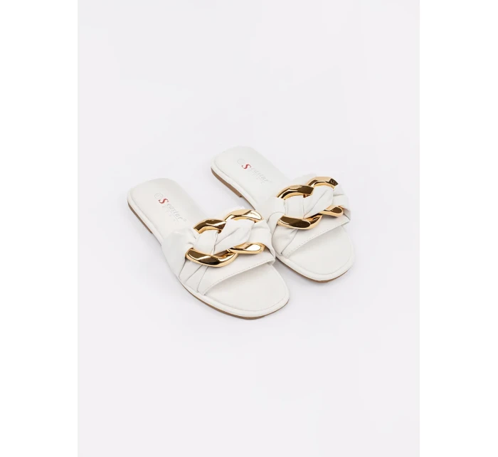 Trendy bílé dámské  nazouváky bez podpatku