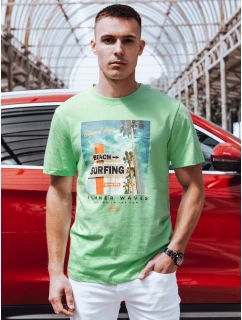 Pánské zelené tričko s potiskem FashionStreet RX5498