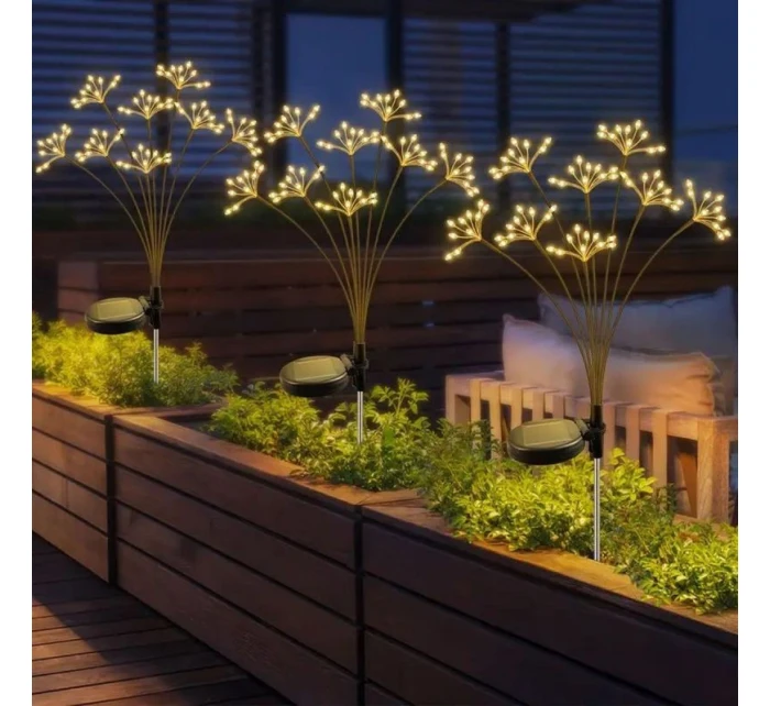 SOLÁRNÍ LUCERNA DMYCHADLO STROM OHŇOSTROJE 72CM 60 VEDL