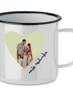 Personalizovaný retro plecháček s výřezem fotky na podkladu