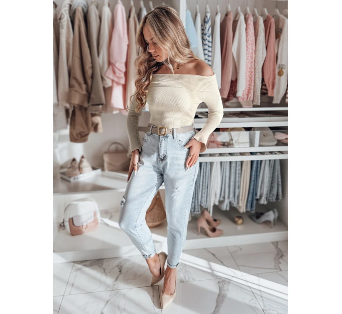 Dámská halenka s odhalenými rameny SHOWIT béžová FashionStreet MY2428