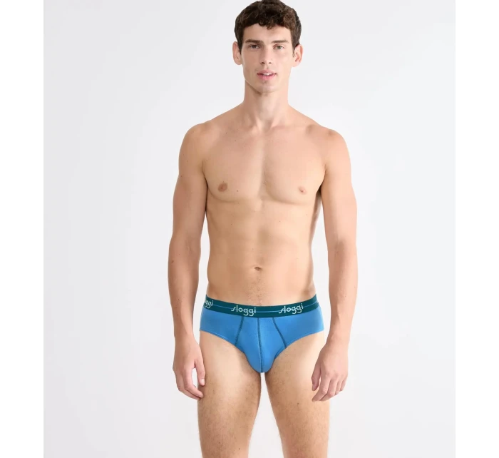 Pánské slipy men Start Midi C2P box - UNKNOWN - modrozelené V017 - SLOGGI