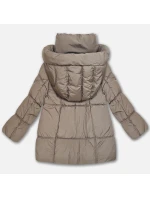 Béžová péřová dámská oversize bunda S'West (B8539-12)