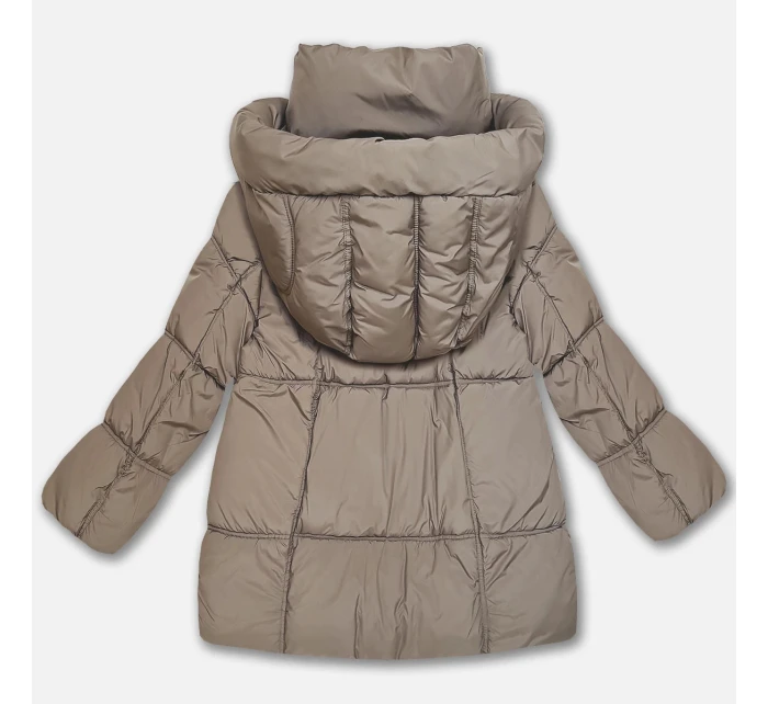 Béžová péřová dámská oversize bunda S'West (B8539-12)