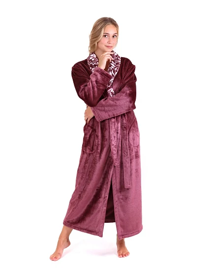 Dámský župan Flora 2556 4853 mauve wine - Vestis Dámský župan Flora 2556 4853 mauve wine - Vestis